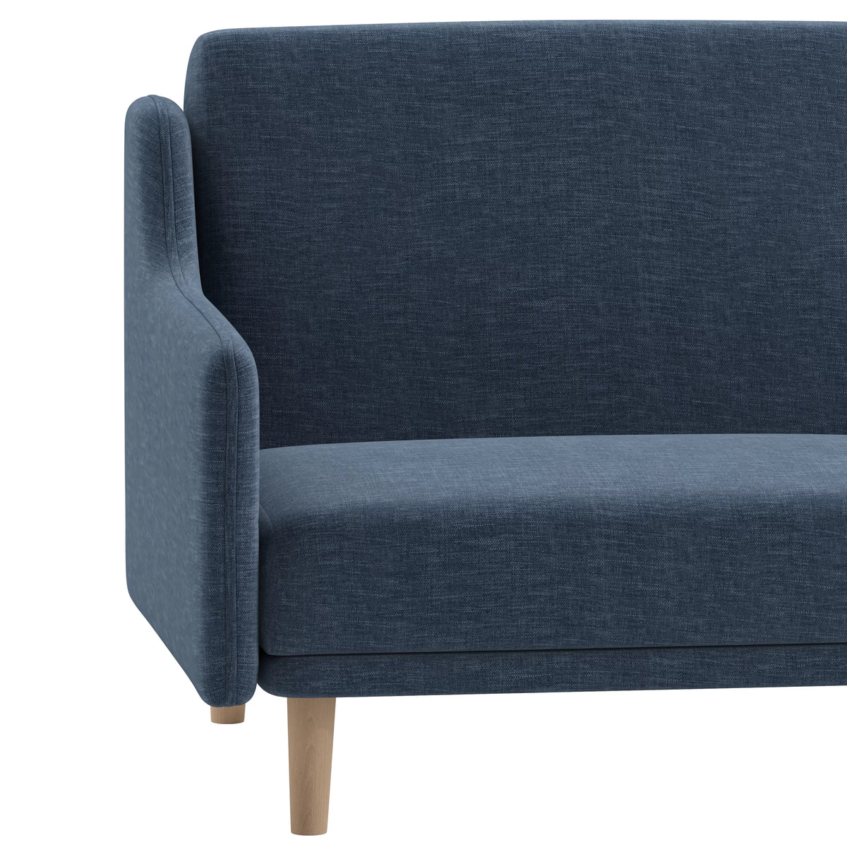 Navy Faux Linen Upholstered Split Back Sofa Futon F715