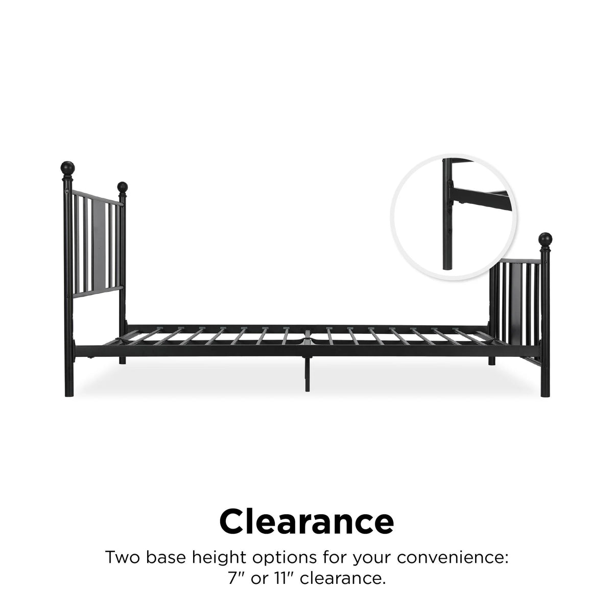Queen Black Metal Platform Bed N4514