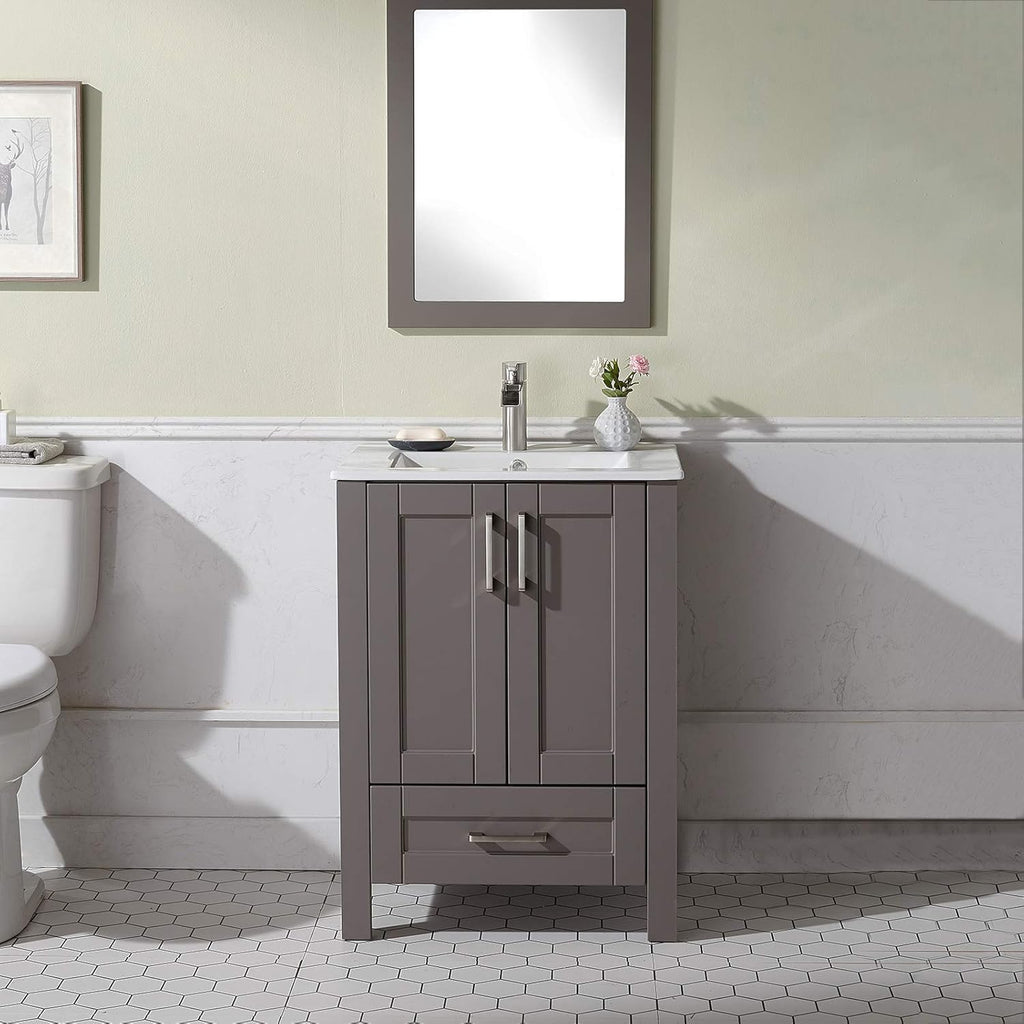 Grey 24 Inch Bathroom Vanity with Sink Q782683