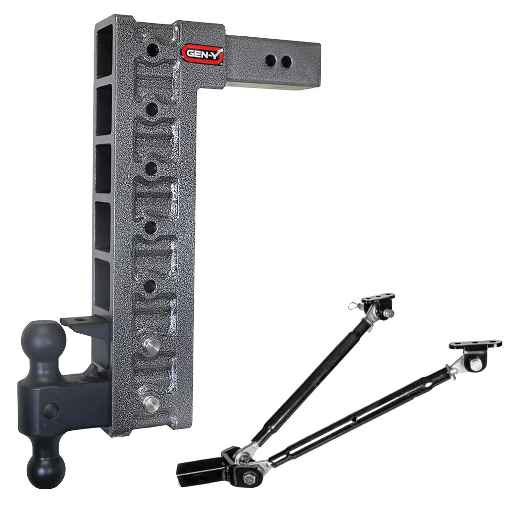 Adjustable Drop Hitch with Dual-Ball, Pintle Lock, Stabilizer Kit for 2.5" Receiver M57633