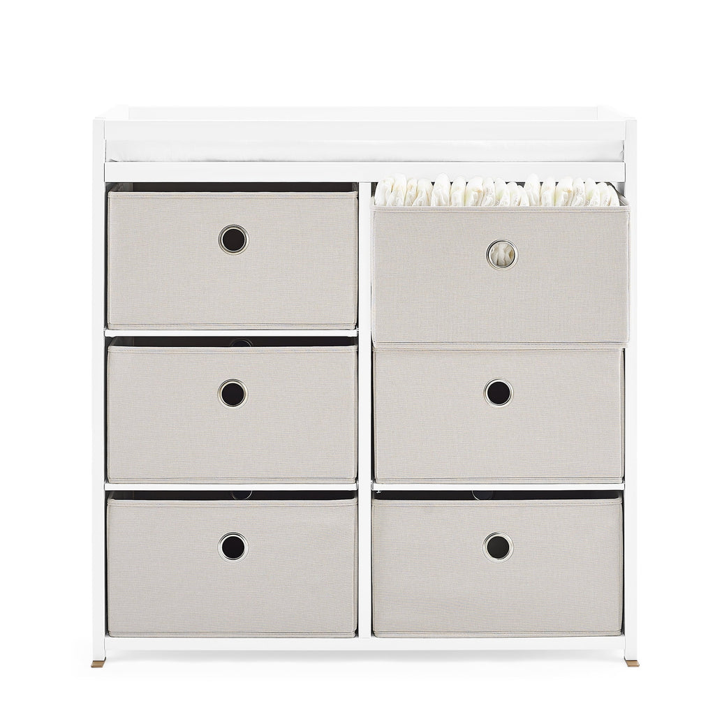 Changing Table with Fabric Bins K84148