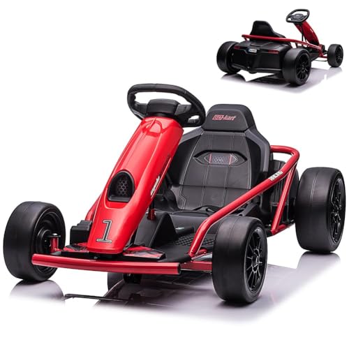 24V 9Ah Battery 300W*2 Motors 8MPH Drifting Go Kart White R135001