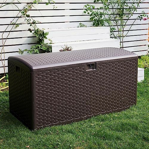 Brown 99 Gallon Deck Box with Lid P85778