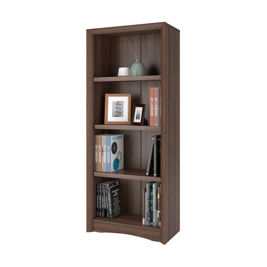 Brown Tall Adjustable Bookcase with Faux Woodgrain Finish M958689