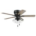 42" Matte Black Indoor Ceiling Fan with Lights W459