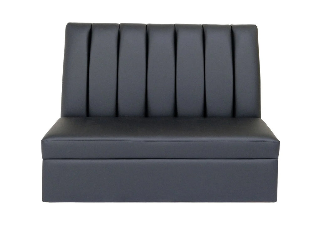 Black Faux Leather Armless Love Seat J267956