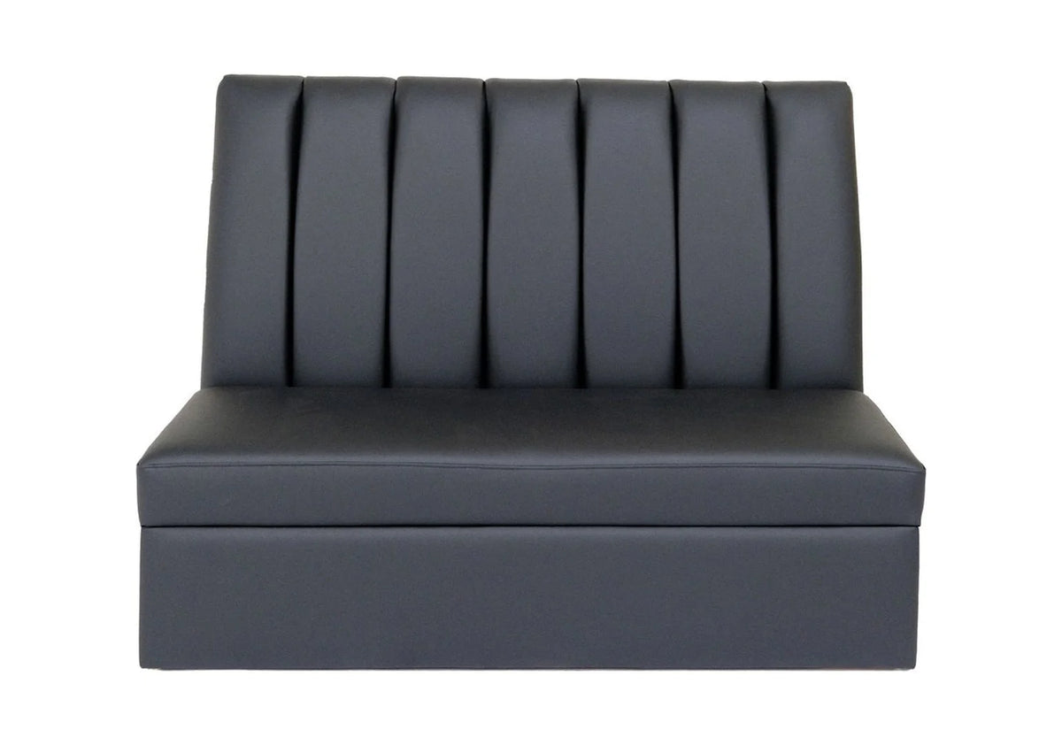 Black Faux Leather Armless Love Seat J267956