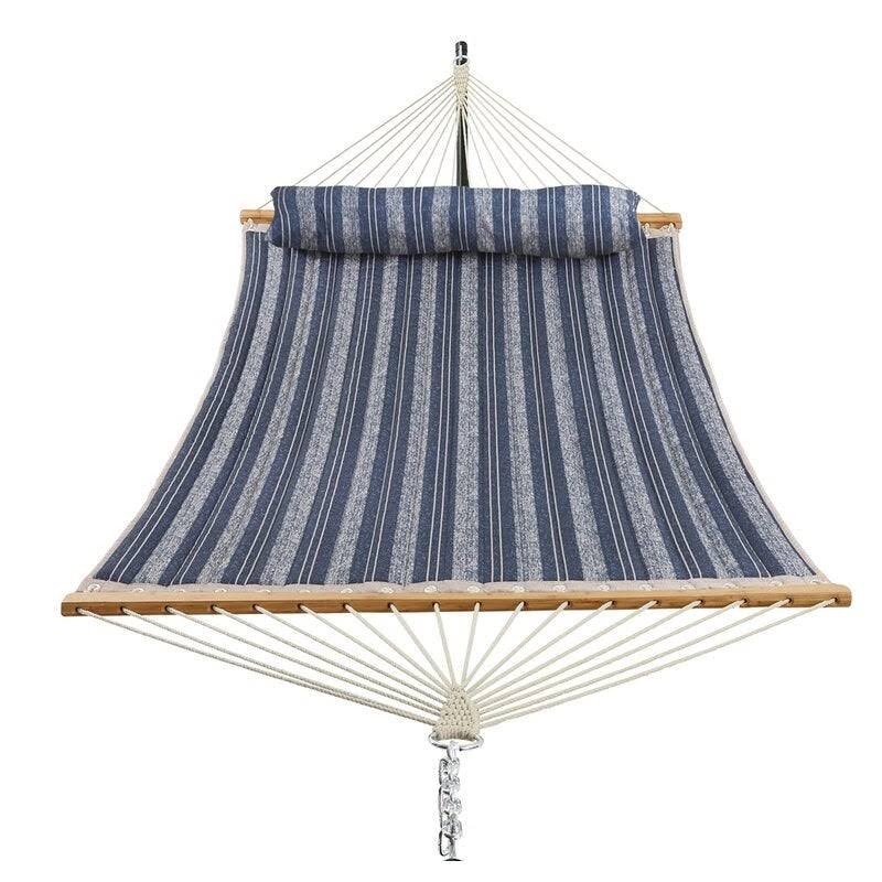 Blue Stripe Padded Hammock with Spreader Bar Q949