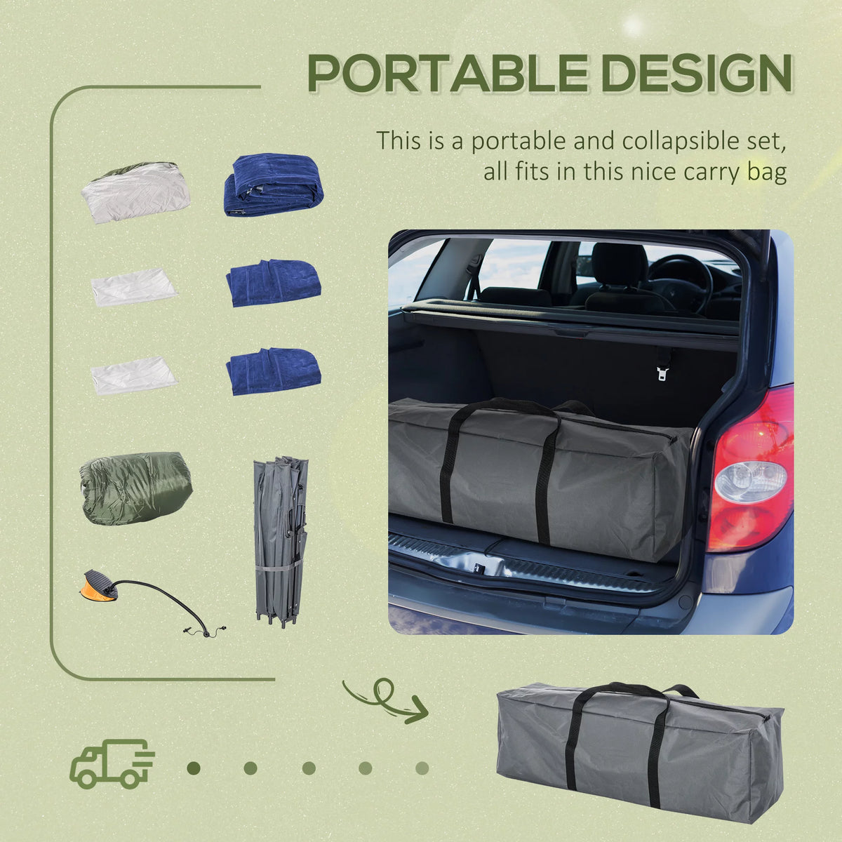 Folding Camping Cot Set with Sleeping Bag and Carry Bag E411905