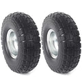 2-Pack 10-Inch Solid Rubber Flat Free Tire Wheels with 5/8" Bearings I423494