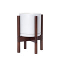White Ceramic Planter with Stand B726
