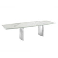 White Marbled Porcelain Top Motorized Dining Table L428
