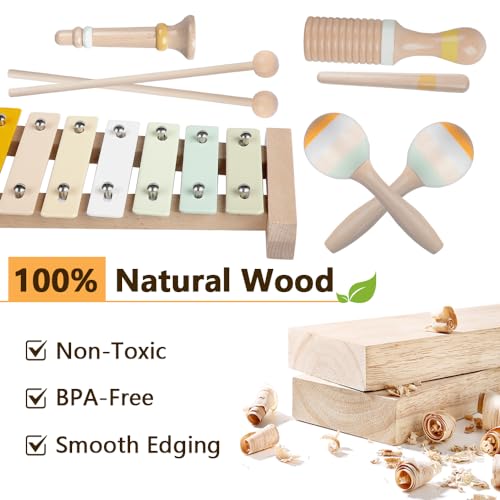 Wooden Percussion Instruments Set with Xylophone H69095