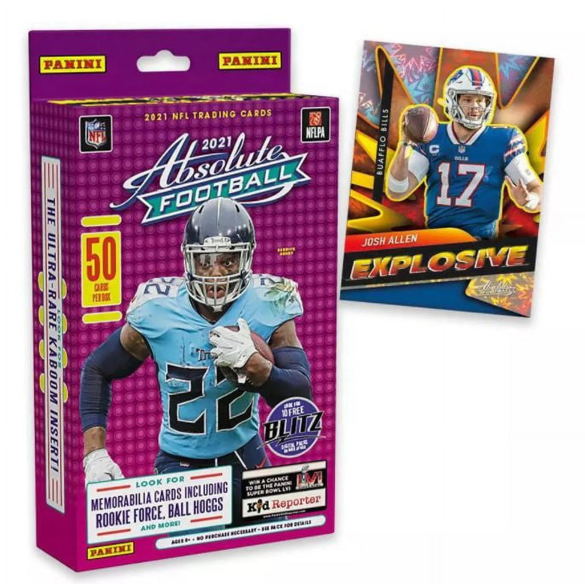 NFL Absolute Football Trading Card Hanger Box 50 Cards V86542