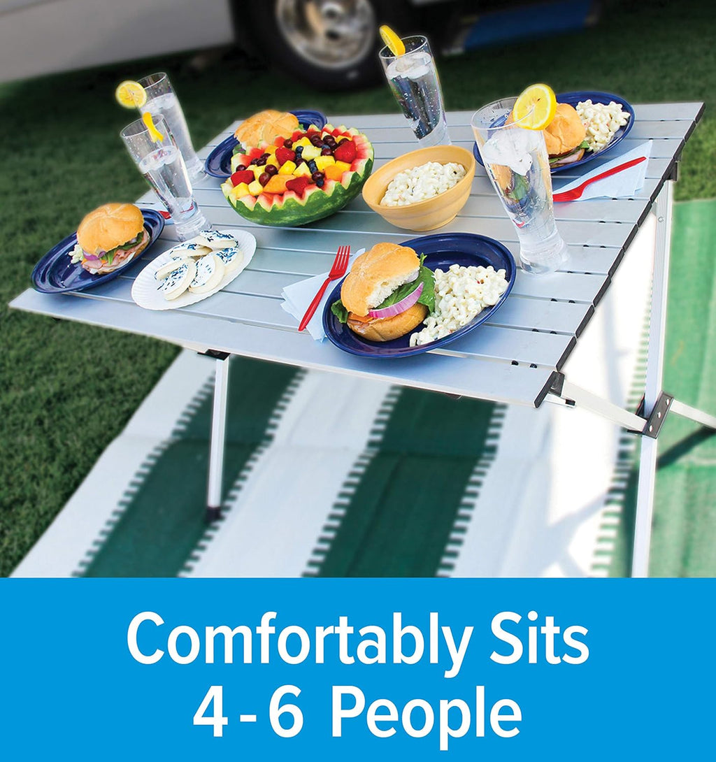 Aluminum Roll-Up Campsite Table with Carrying Bag S58129