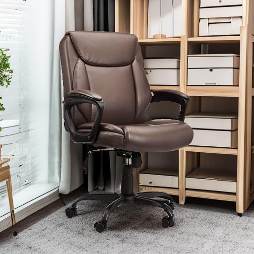 Black Padded Mid-Back Adjustable Office Chair with Armrest K142317