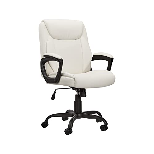 Black Padded Mid-Back Adjustable Office Chair with Armrest K142317