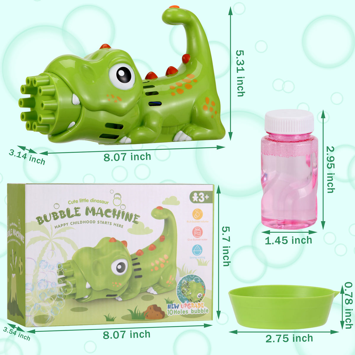 2PACK Bubble Gun Bubble Machine Handheld Bubble Maker with Bubble Solution & Tray A42485