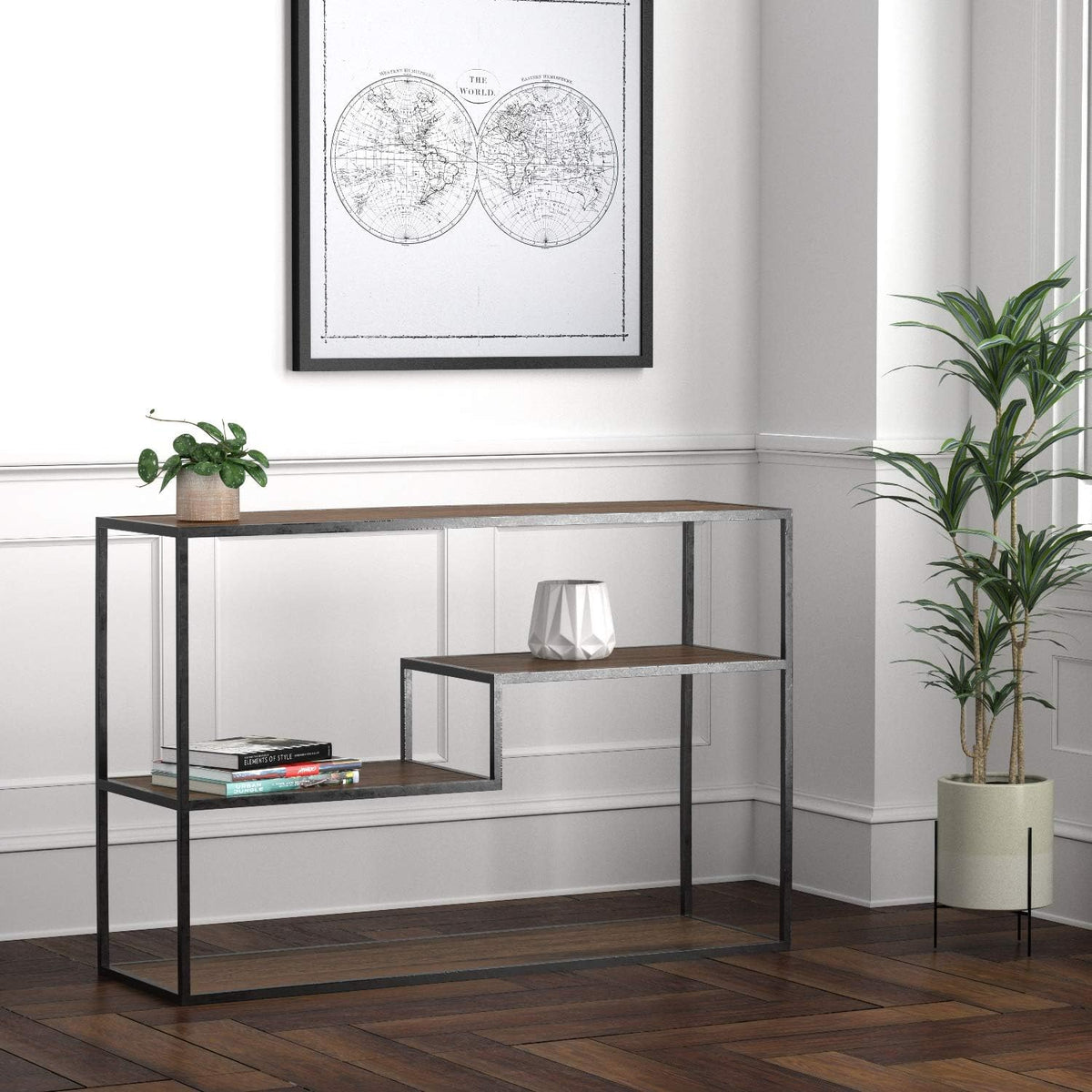 Mid-Century Modern Wood and Metal Bookcase O102263