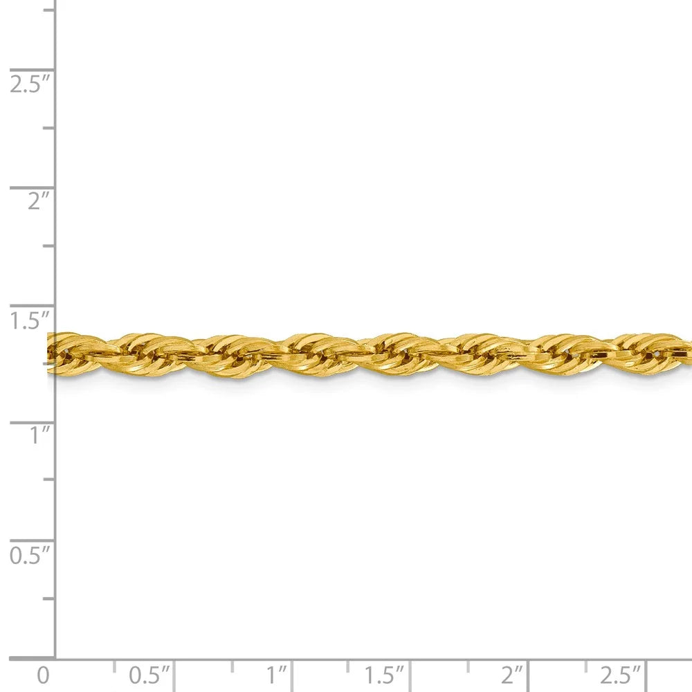 14kt Yellow Gold 4.75mm Rope Chain 24 inch Lobster Clasp E545