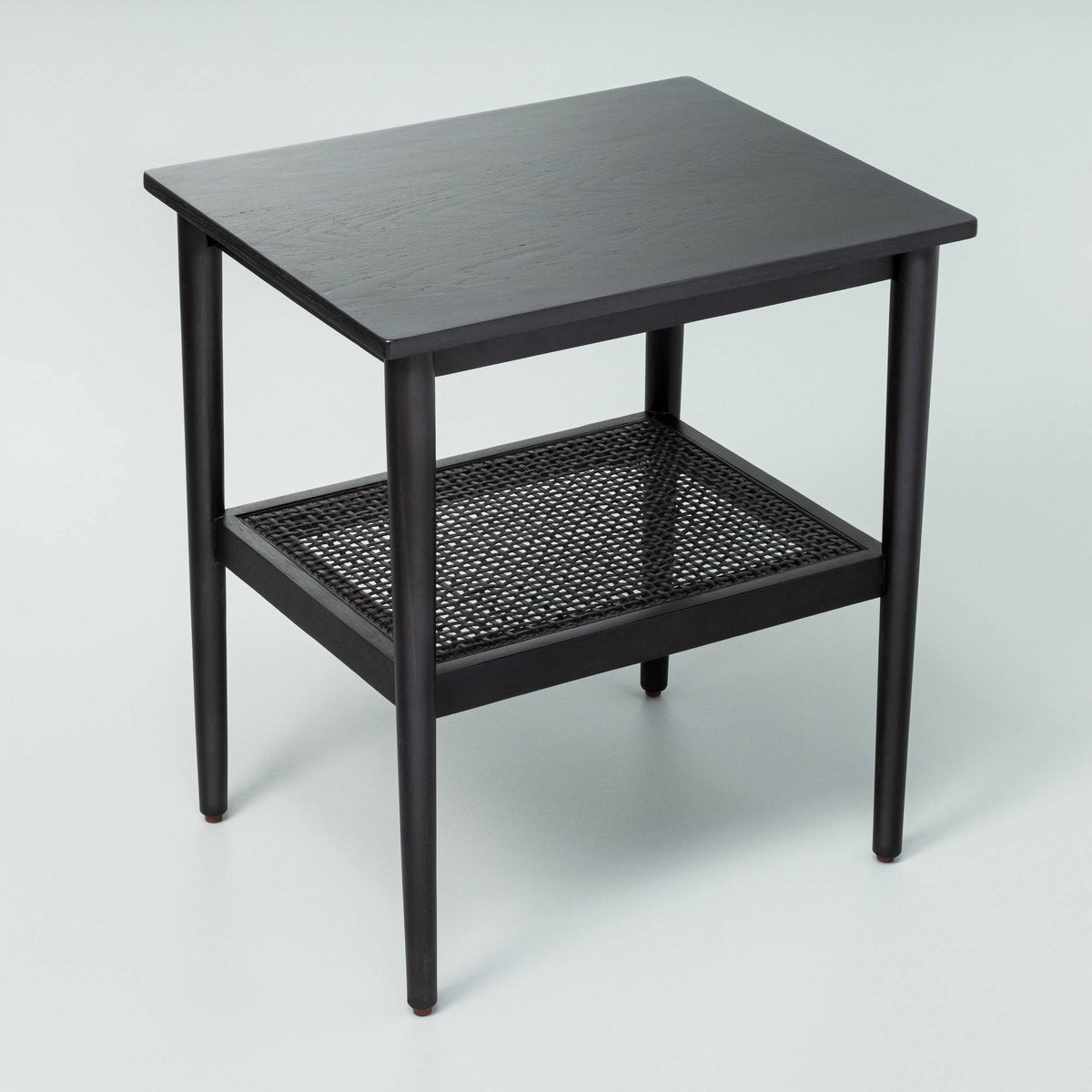 Black Wood & Cane Accent Table S91729