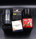 Black French Press & Black Star Cup & Brazil Filter Coffee & Milk Chocolate Gift Set S50425