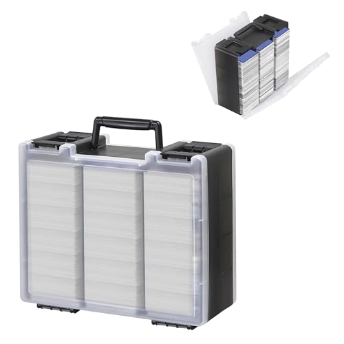 Clear Trading Card Storage Box for 3200+ Double Sided Card Deck Case T408155