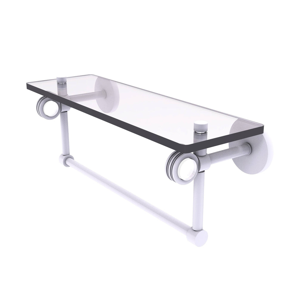Matte Black Glass Shelf with Towel Bar O967186