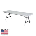 White Granite 8 Foot Rectangle Folding Table S259347