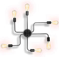 6 Light Matte Black Flush Mount Ceiling Light W6161