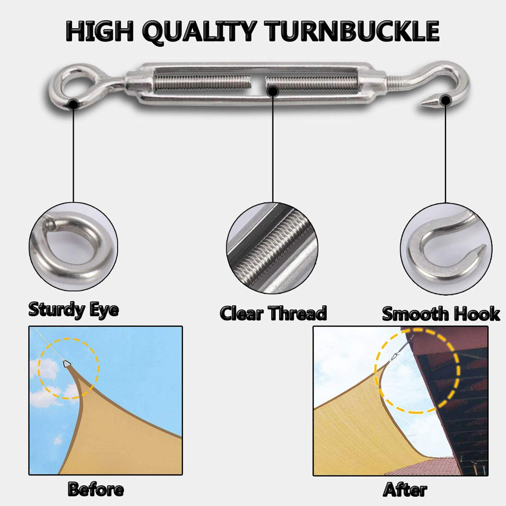 304 Stainless Steel Adjustable Wire Rope Tensioner Kit with Hooks R795
