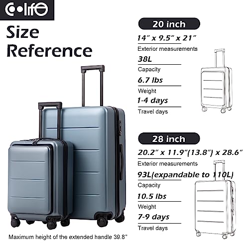 Night Navy 20in ABS+PC Carry On Spinner Suitcase C645