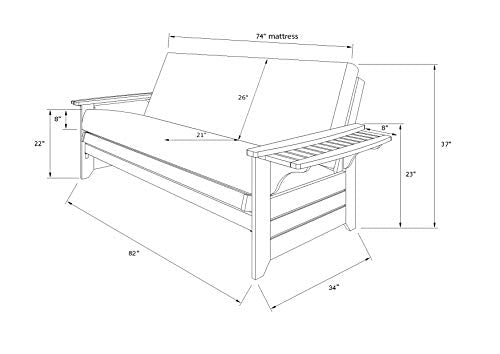 Full Size Futon with Storage Drawers in Espresso Finish X89148