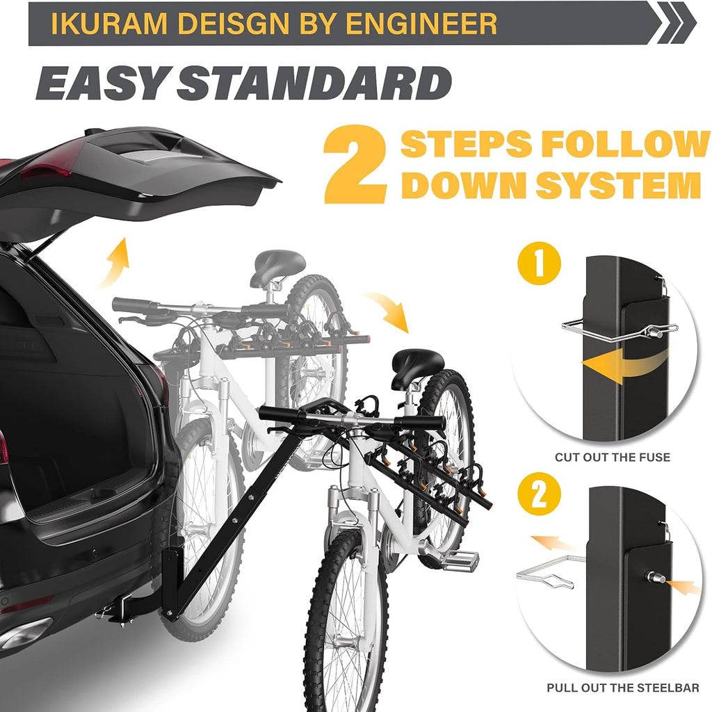 4 Bike Hitch Mount Foldable Bicycle Rack Y99795