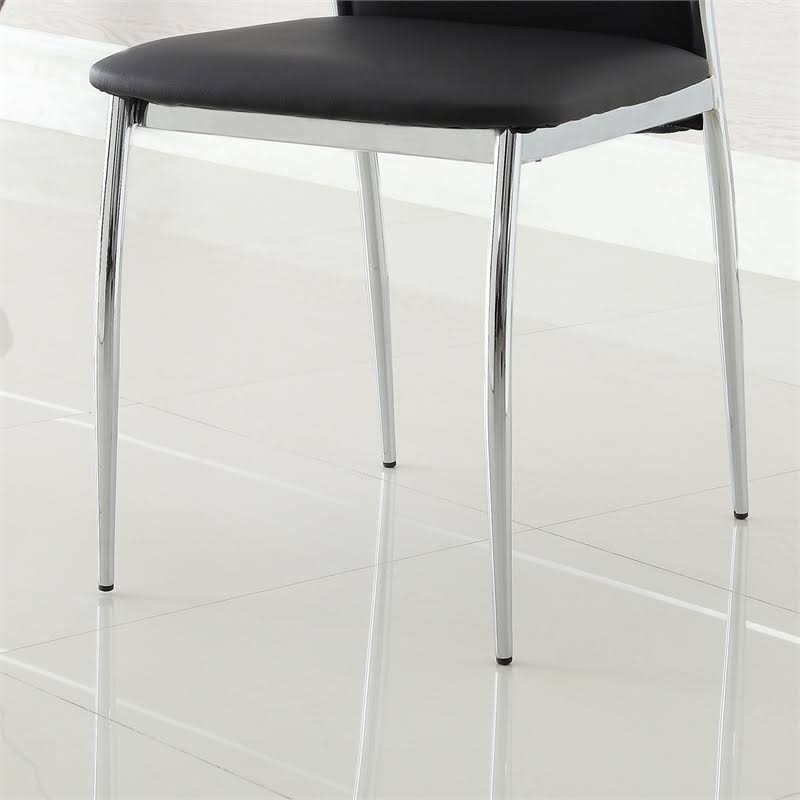 Black Highback Side Chair Set of 2 Z80049