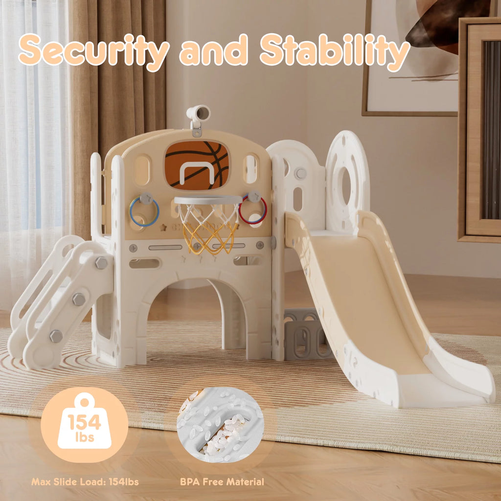 7-in-1 Kids Slide with Climber Play Set T1787