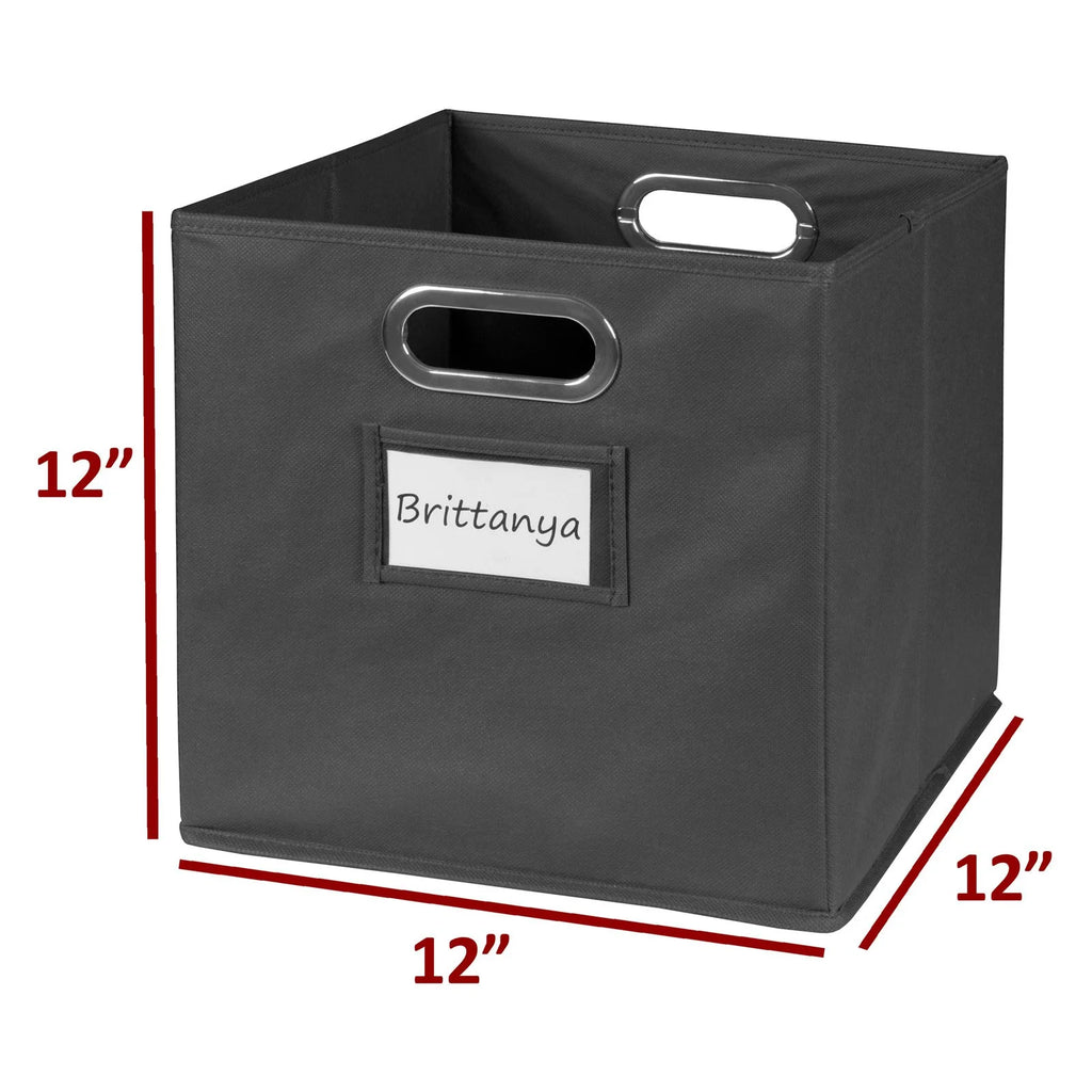 White Storage Sets with Foldable Fabric Storage Bins Y902793