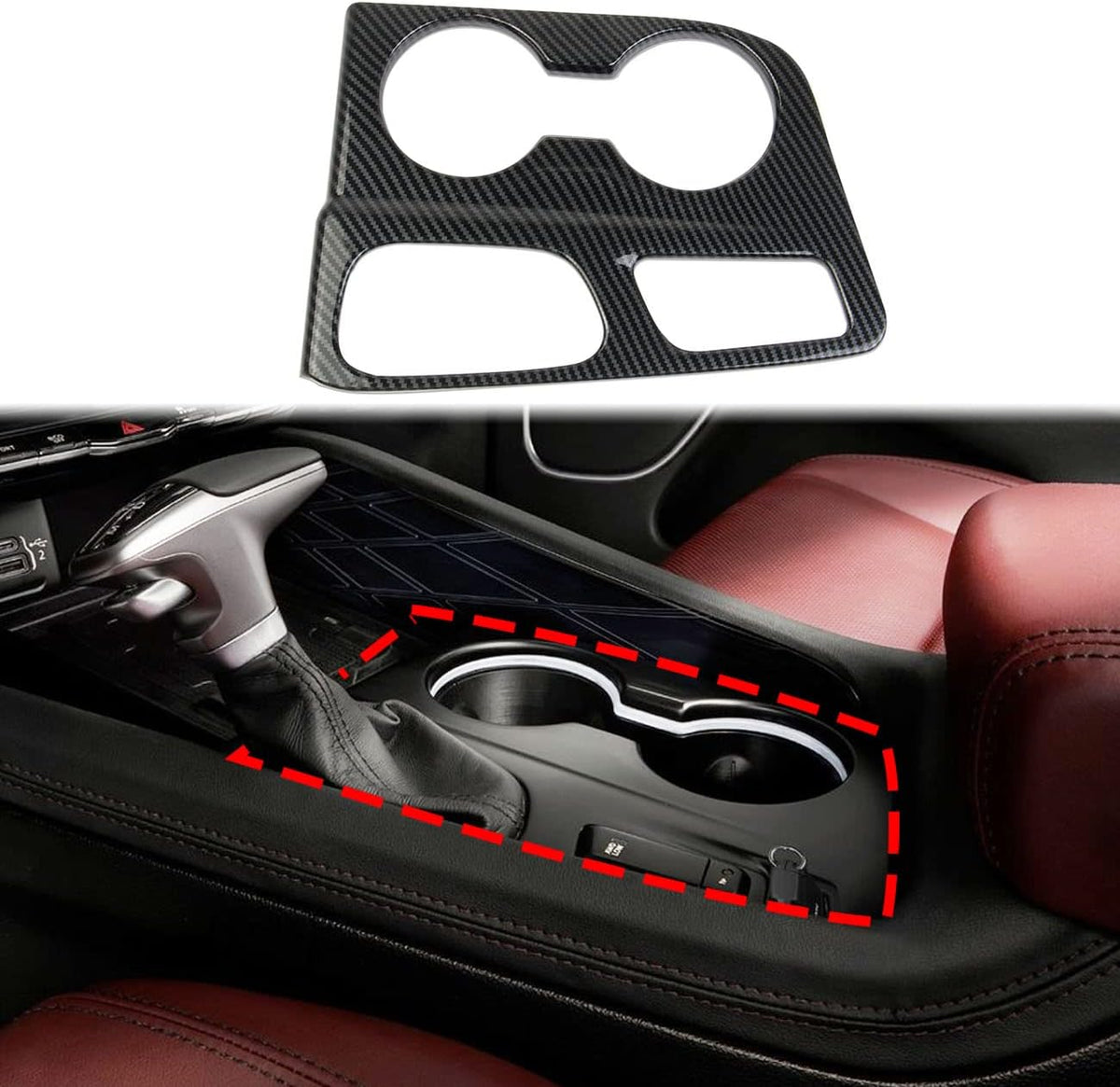 Carbon Fiber Gear Shift Panel Trim For Dodge Durango (2014-2017) P776678