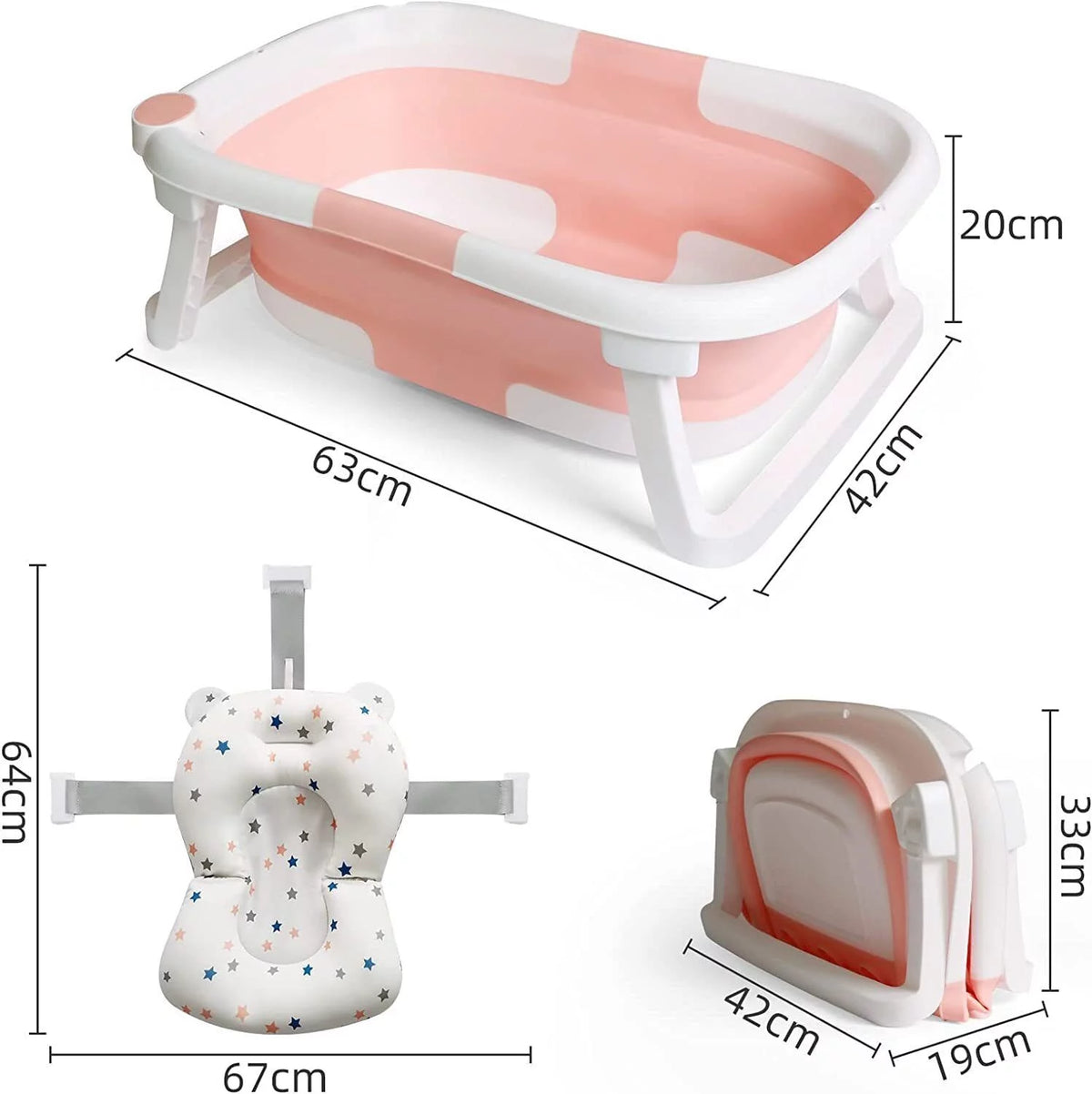 Collapsible Baby Bathtub with Thermometer S9941
