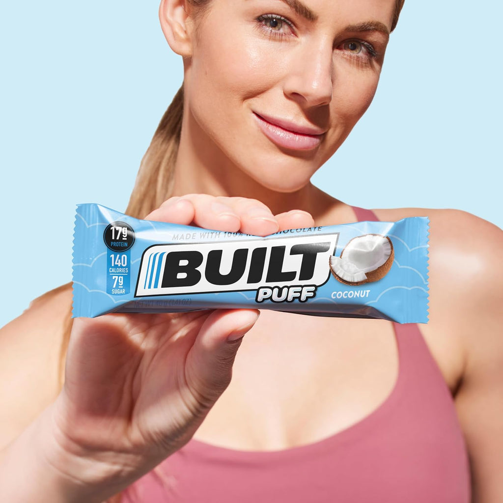 Coconut Marshmallow Puff Protein Bar, 12 count, 17g Protein, Gluten Free E610501