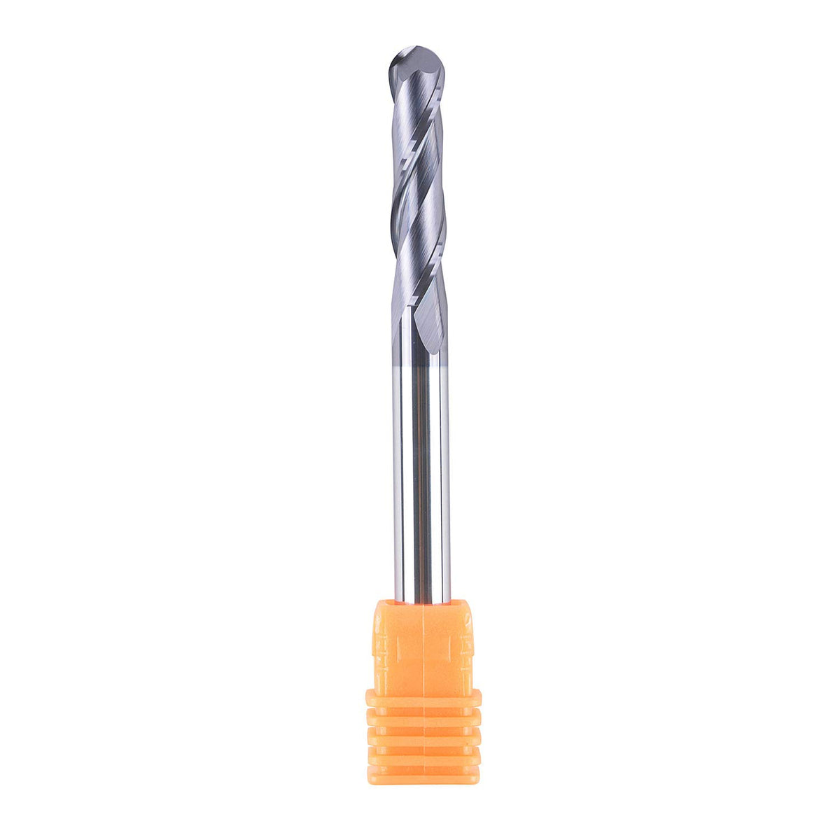 Ball Nose Carbide End Mill CNC Cutter Router Bits Double Flutes Spiral Milling Tool 1/4 inch Shank 3 inch Over Length Pack of 2 D939045