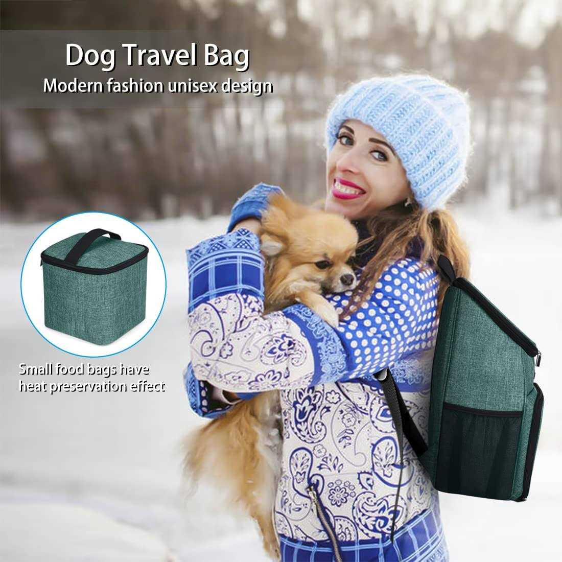 Airline Approved Dog Travel Backpack with 2 Collapsible Bowls and 2 Food Baskets V25520