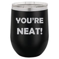 12 oz Double Wall Vacuum Insulated Stainless Steel Stemless Wine Tumbler with Lid Y209