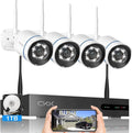 4pcs 3MP PTZ Wireless Security Camera System with 8 Channel NVR Q64735