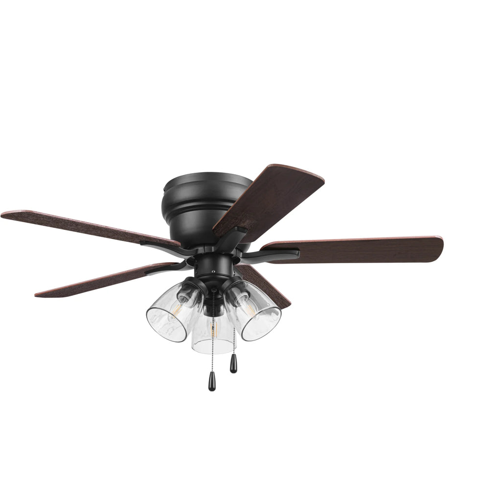 42" Matte Black Indoor Ceiling Fan with Lights W459