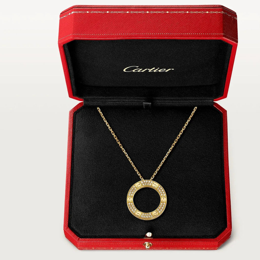 Screw Love Necklace With Diamond Paved N3711