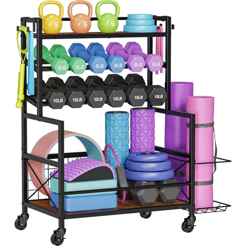 Adjustable Dumbbell Rack with Wheels and Hooks G45130