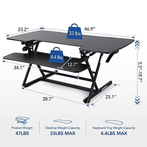 Standing Desk Converter with Height Adjustable Desk Riser C588