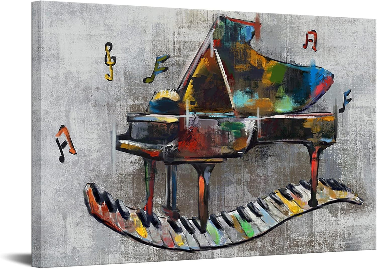 Vintage Music Canvas Wall Art Abstract Piano Music Notes 24x36inch O138