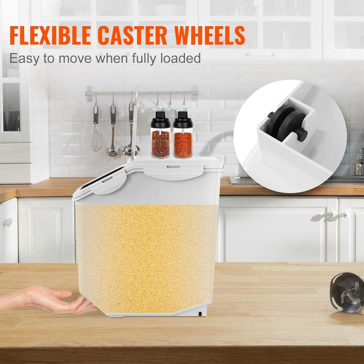 15L Ingredient Storage Bin with Measuring Cups Y605694